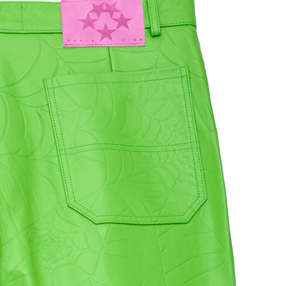 Sp5der Debossed WEB Leather PANT