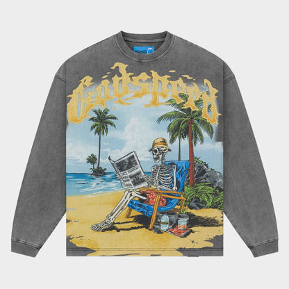 Godspeed Skeleton Beach II LS T-Shirt NG (Grey Wash)