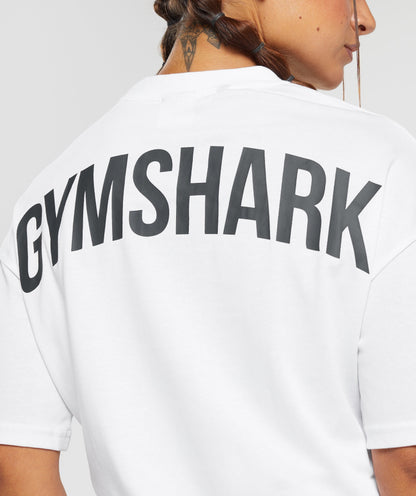 Women's Gymshark Power Oversized T-Shirt White