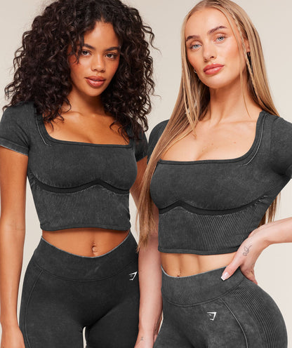 Women's Gymshark Gymshark X Bratz Crop Top Black