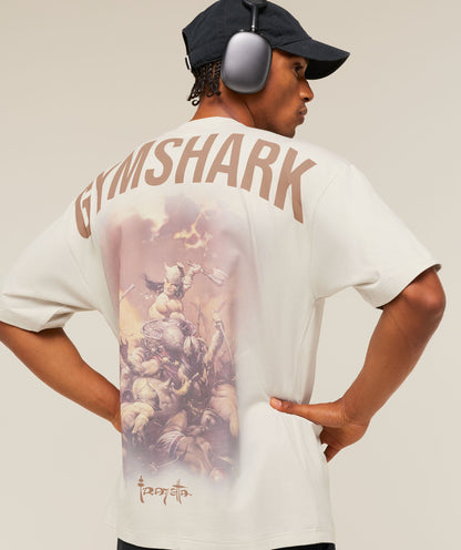 Gymshark Gymshark X Frazetta Power T-Shirt Tinted White