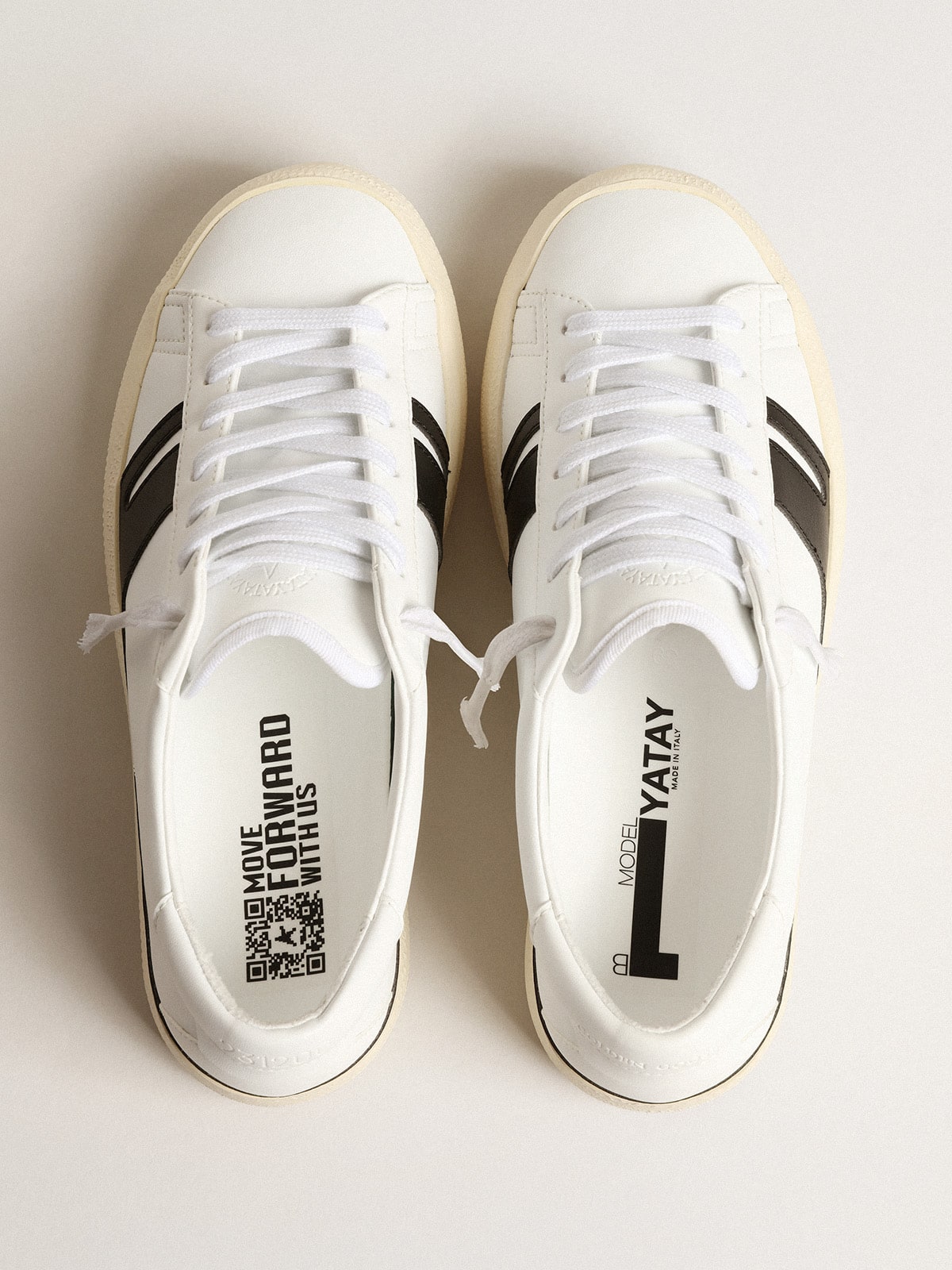 Golden Goose Yatay Model 1B Sustainable Sneakers With White Bio-Based Upper And Black Y Womens
