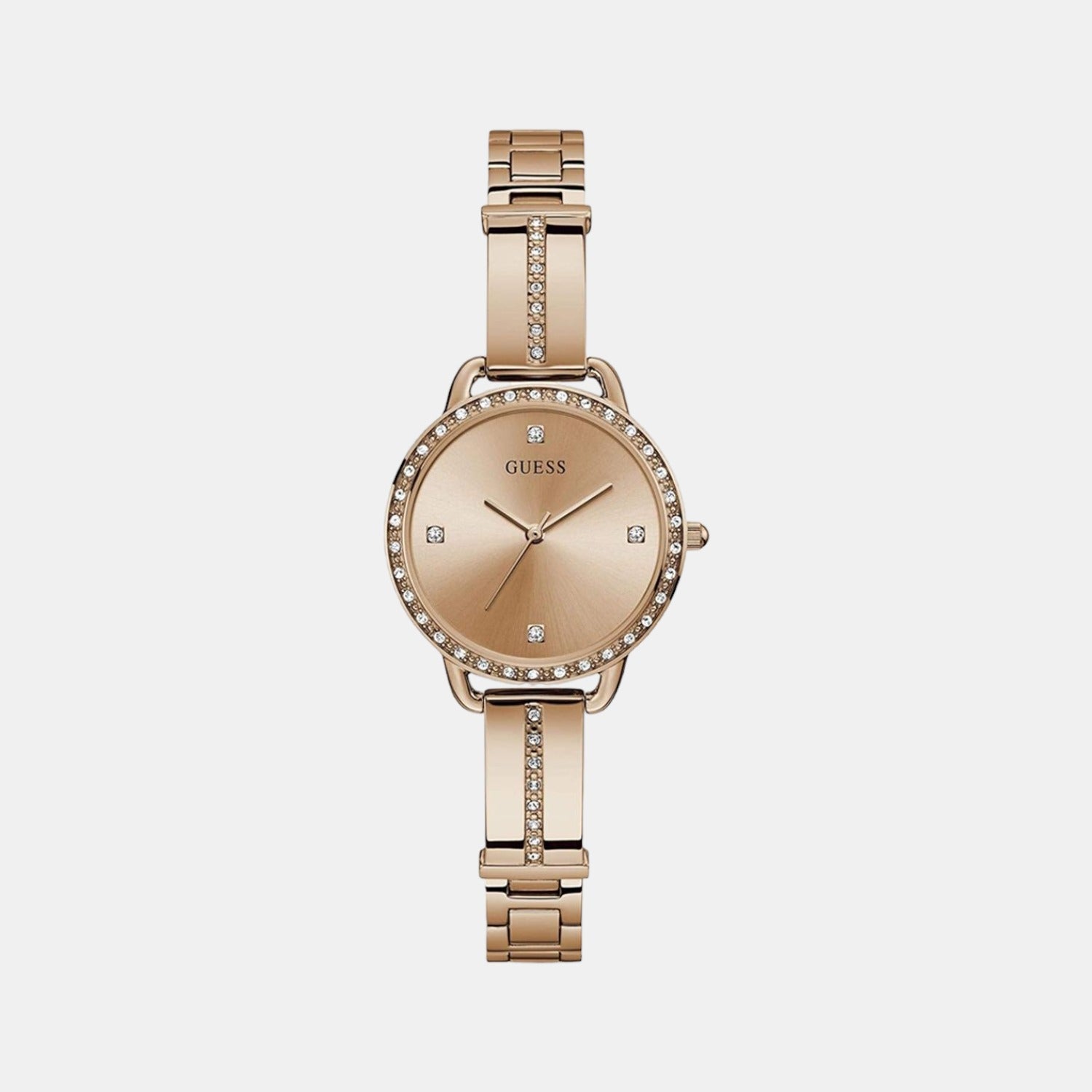 Guess Gd Bellini Women Quartz Rose Gold Dial Analog Stainless Steel Gw0022L3