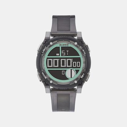 Guess Men Quartz Black Dial Digital Silicone Watch Gw0226G3