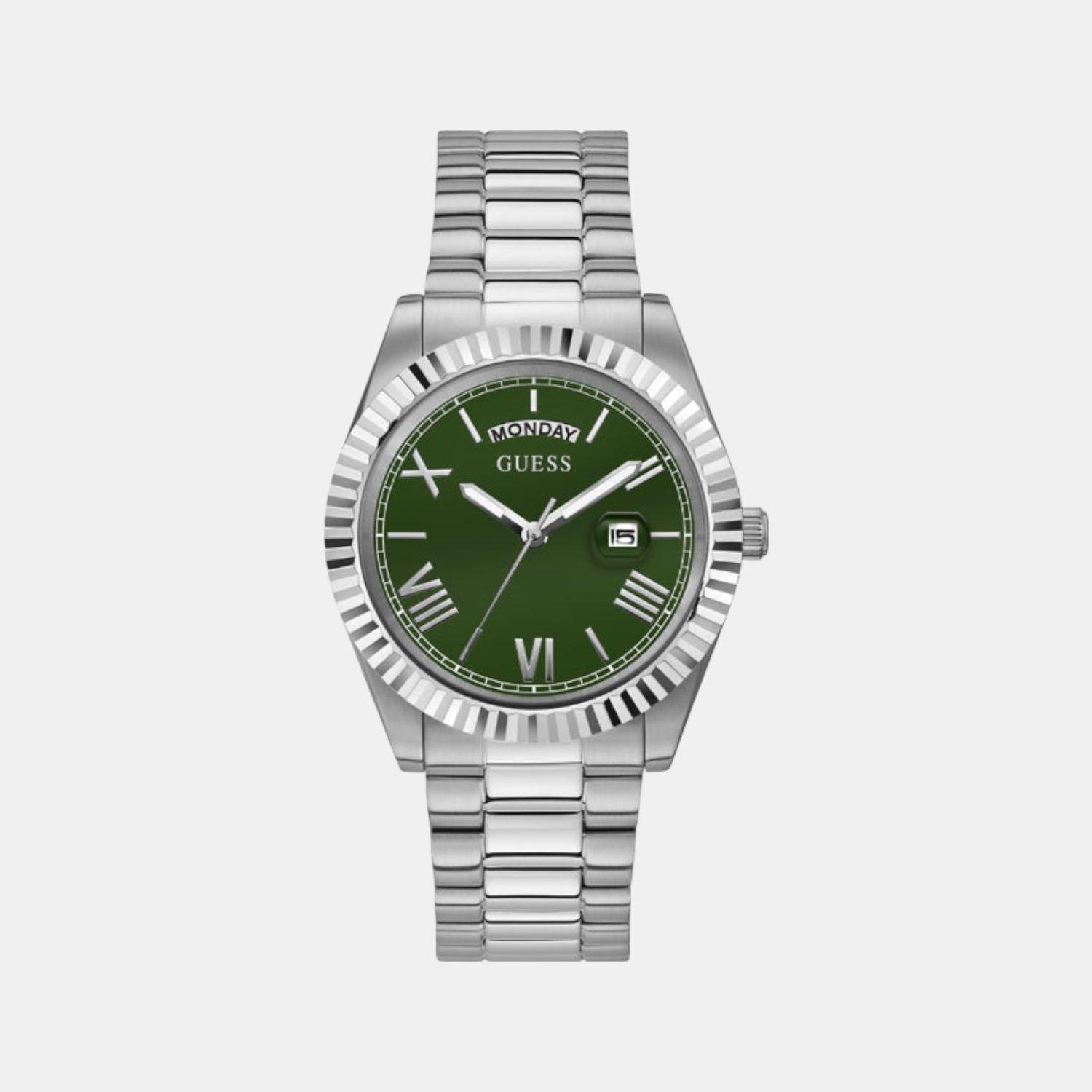 Guess Gd Connoisseur Men Quartz Green Dial Analog Stainless Steel Gw0265G10
