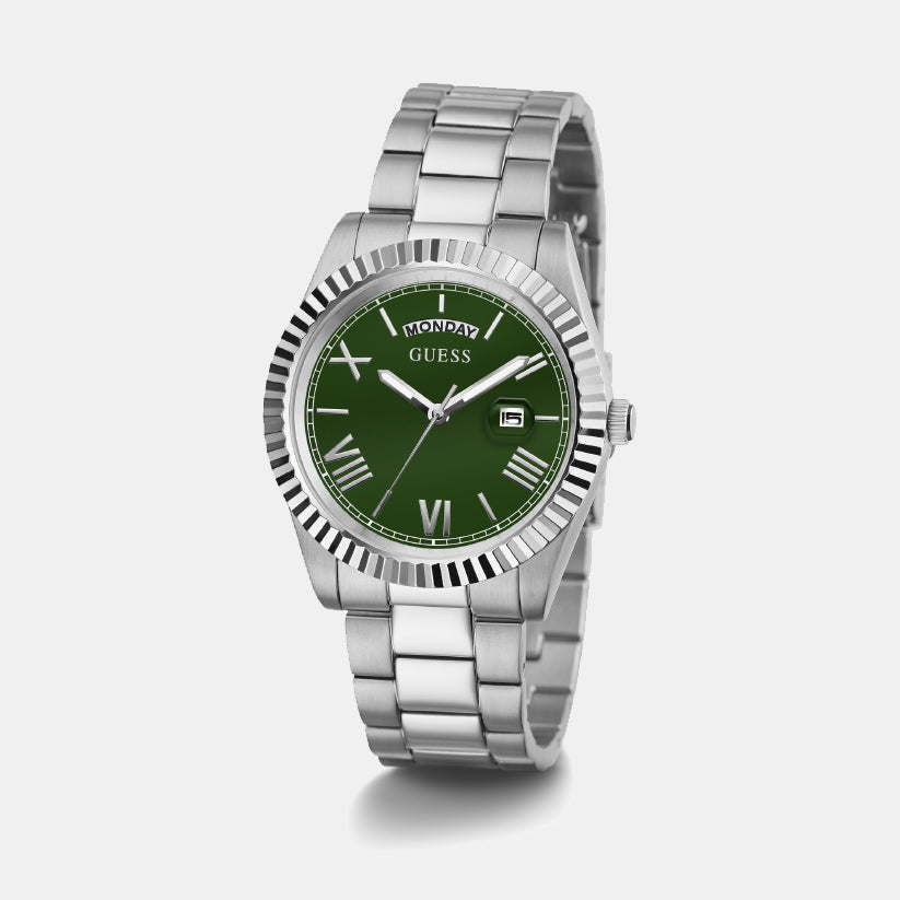 Guess Gd Connoisseur Men Quartz Green Dial Analog Stainless Steel Gw0265G10