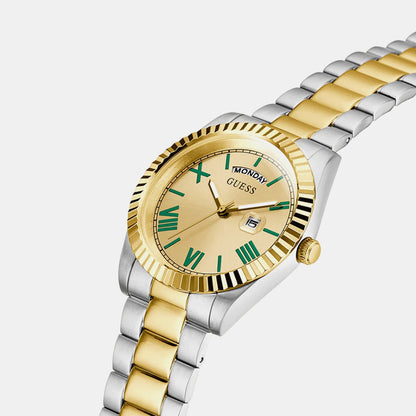 Guess Gd Connoisseur Men Quartz Champagne Dial Analog Stainless Steel Gw0265G14
