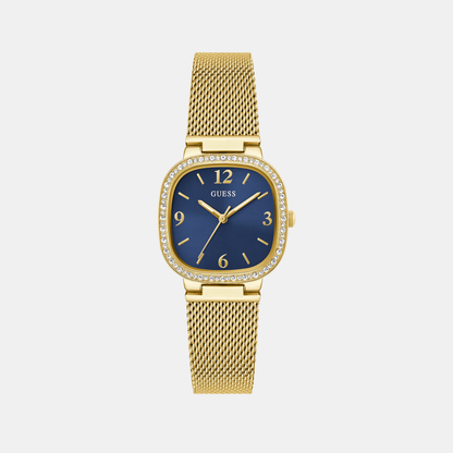 Guess Gd Tapestry Women Quartz Blue Dial Analog Stainless Steel Gw0354L6