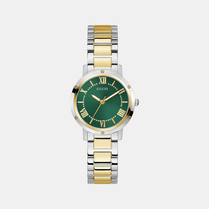 Guess Gd Dawn Women Quartz Green Dial Analog Stainless Steel Gw0404L5
