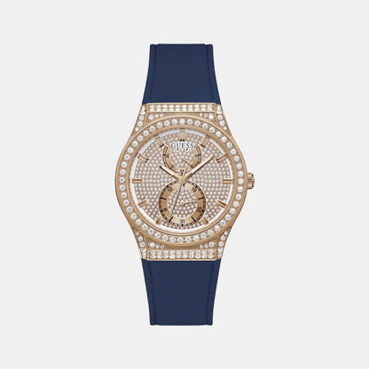 Guess Princess Women Quartz Pink Dial Multi-Function Silicone Watch Gw0439L4