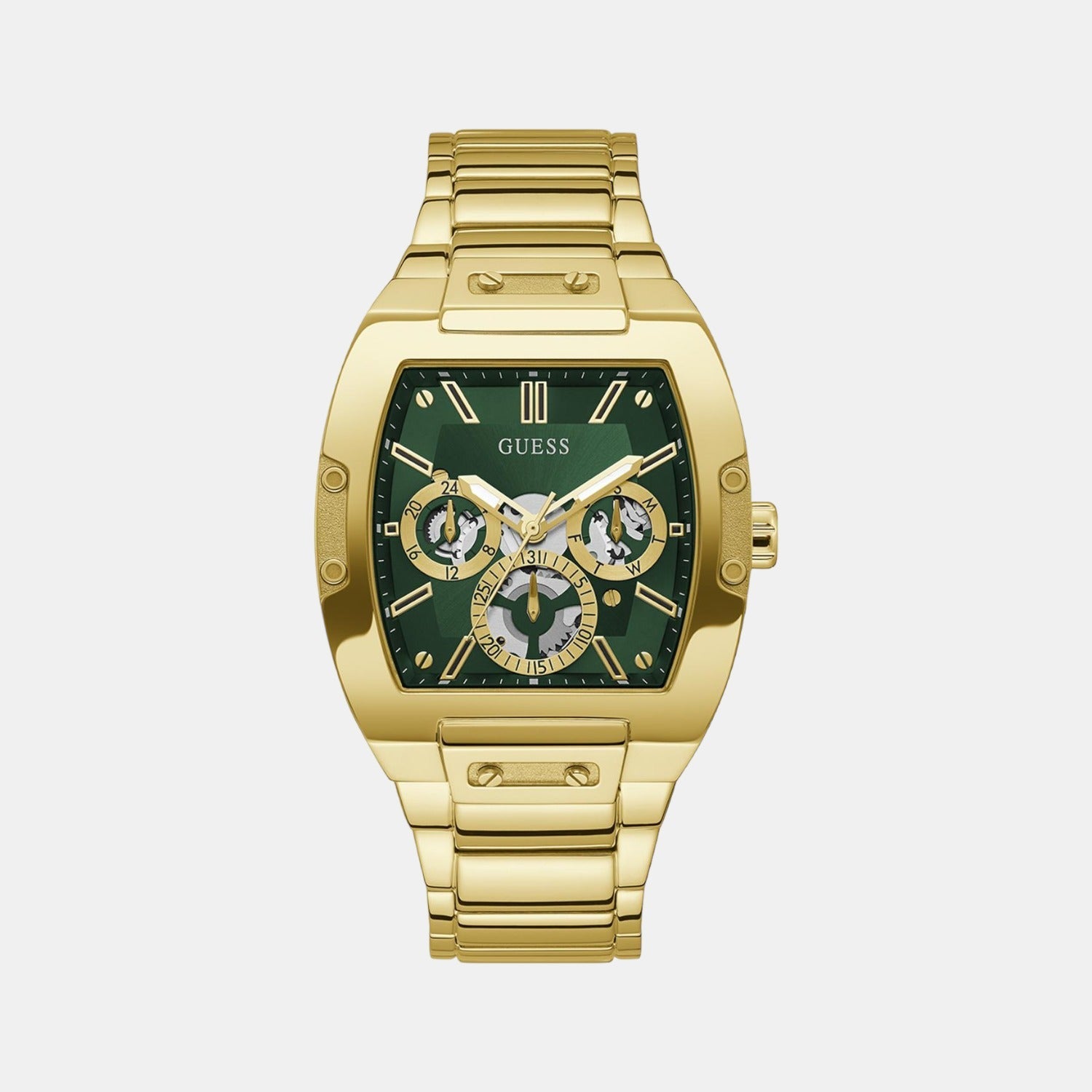 Guess Gt Phoenix Men Quartz Green Dial Analog Stainless Steel Gw0456G3