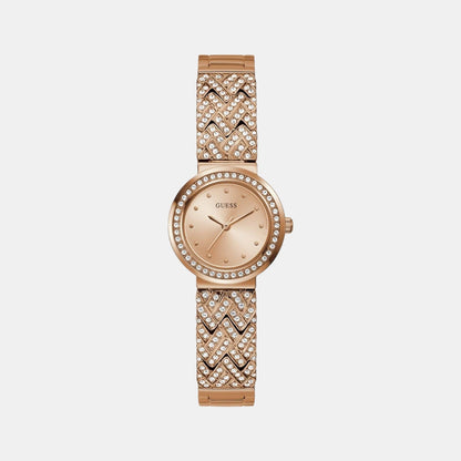 Guess Treasure Women Quartz Pink Dial Analog Stainless Steel Watch Gw0476L3