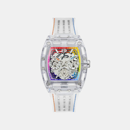 Guess Gt Phoenix Men Quartz Transparent Dial Analog Stainless Steel Gw0499G13