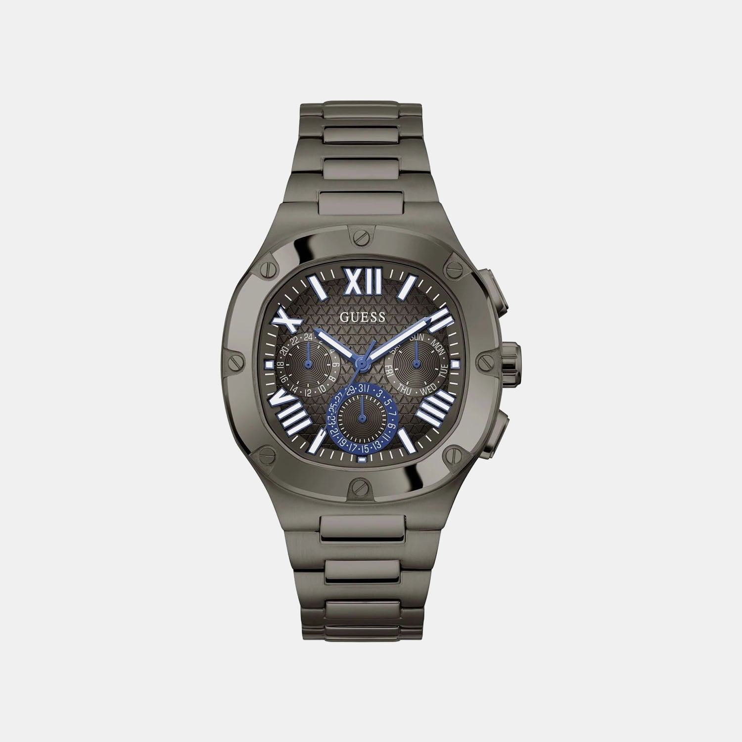 Guess Gd Headline Men Quartz Grey Dial Analog Stainless Steel Gw0572G5