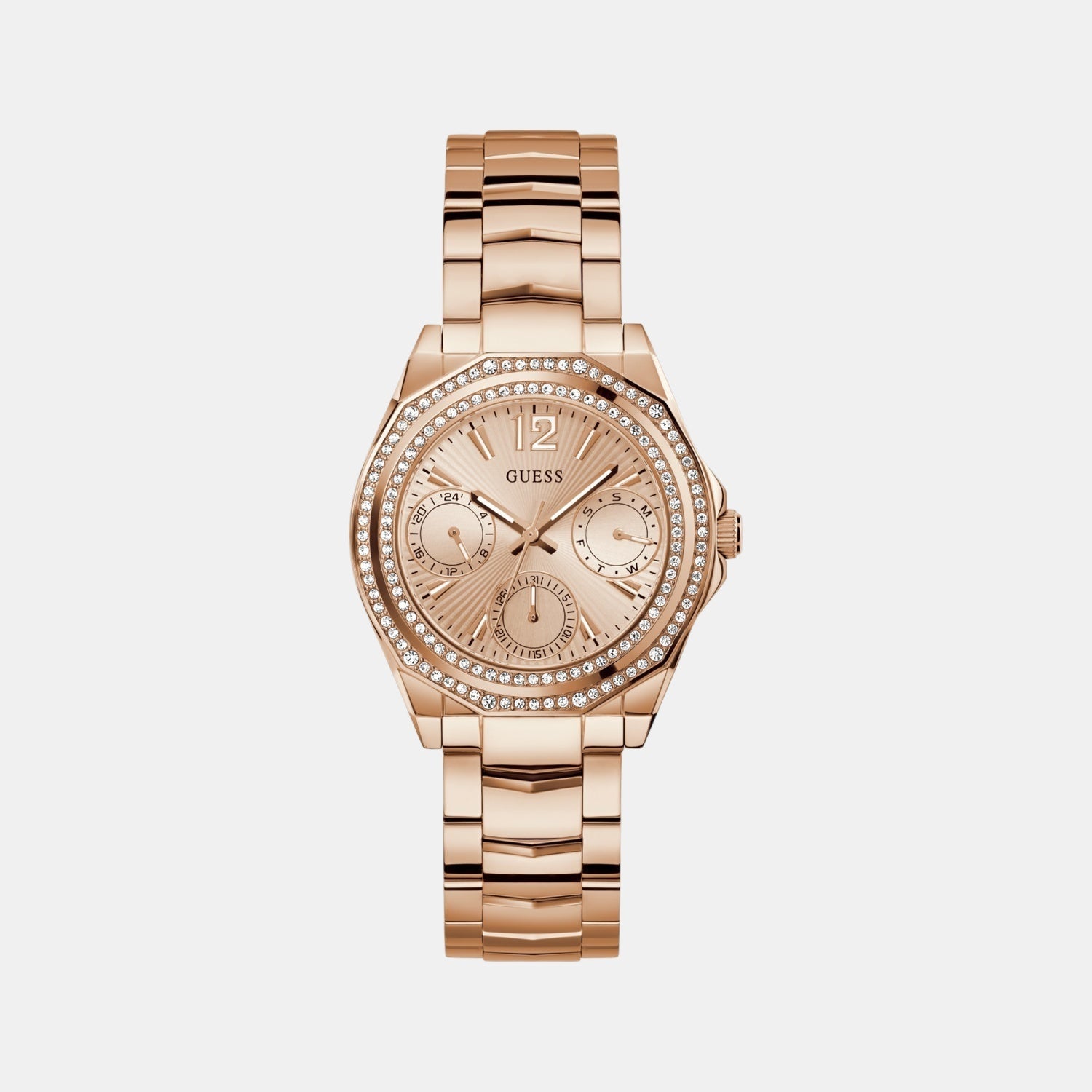 Guess Gd Ritzy Women Quartz Rose Gold Dial Analog Stainless Steel Gw0685L3
