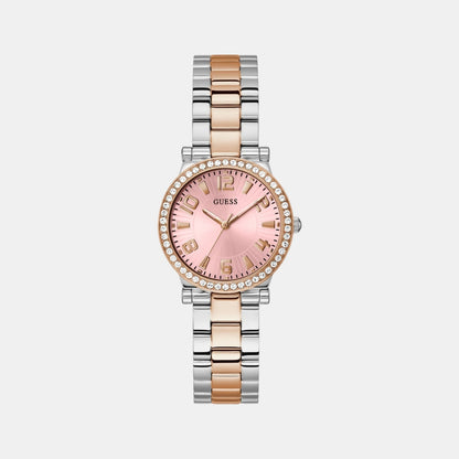 Guess Gd Fawn Women Quartz Pink Dial Analog Stainless Steel Gw0686L4
