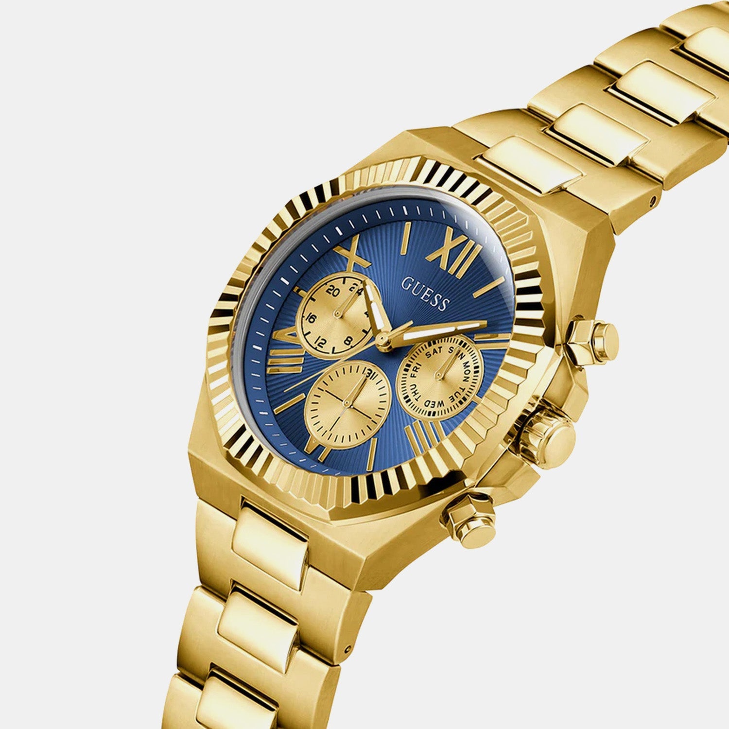 Guess Gd Equity Men Quartz Blue Dial Analog Stainless Steel Gw0703G6