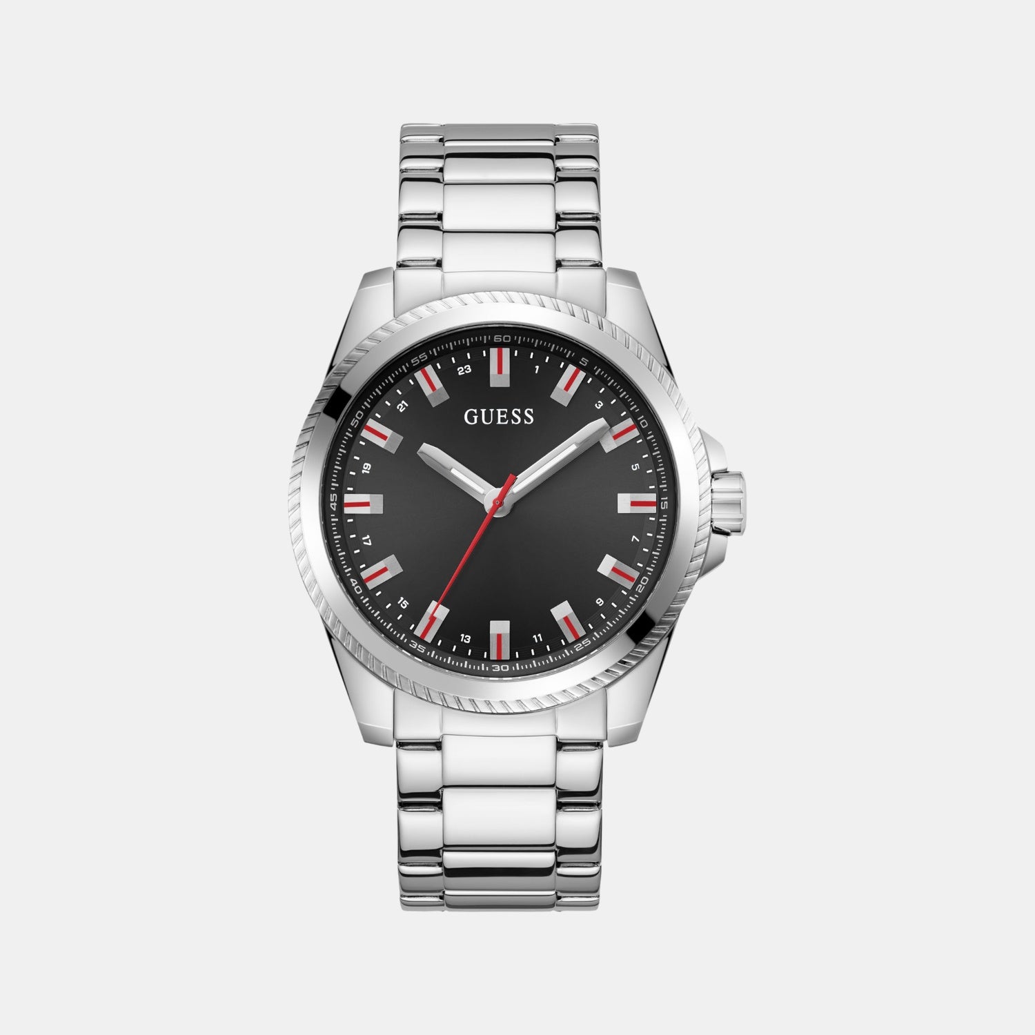 Guess Champ Men Quartz Black Dial Analog Stainless Steel Watch Gw0718G1