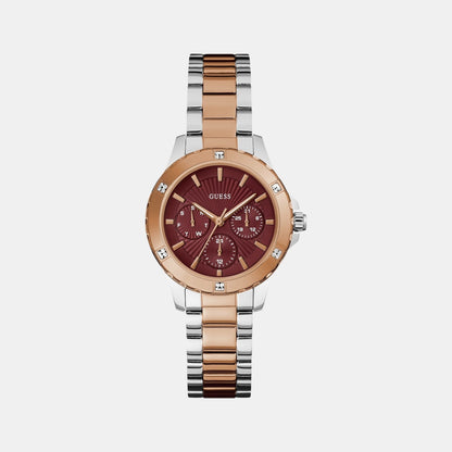 Guess Gs Mist Women Quartz Burgundy Dial Analog Stainless Steel Gw0723L2