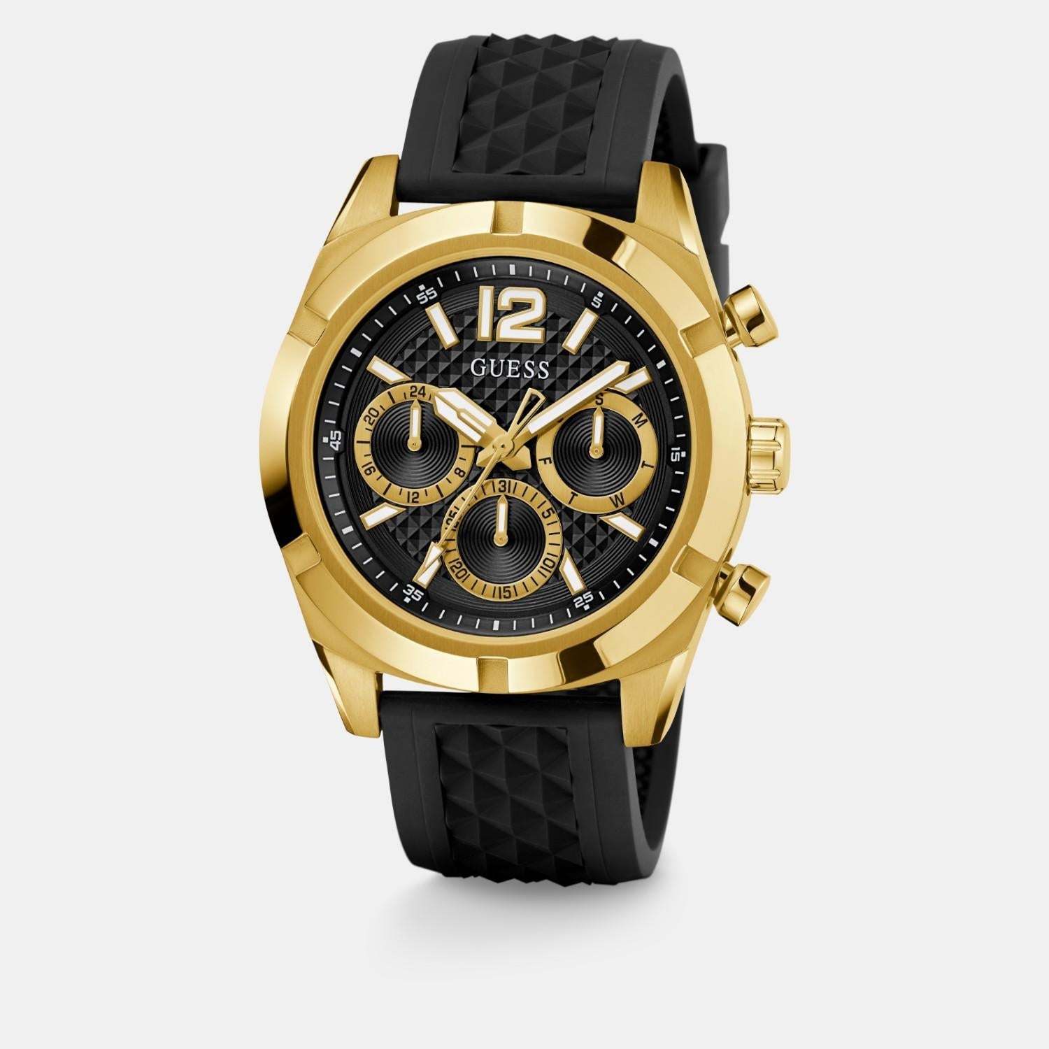 Guess Gs Resistance Men Quartz Black Dial Analog Stainless Steel Gw0729G2
