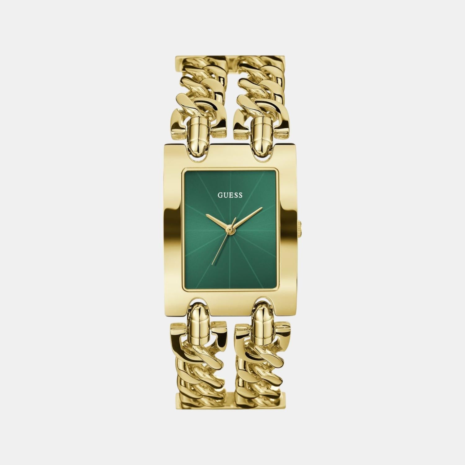 Guess Gt Mod Heavy Metal Women Quartz Green Dial Analog Stainless Steel Gw0740L2