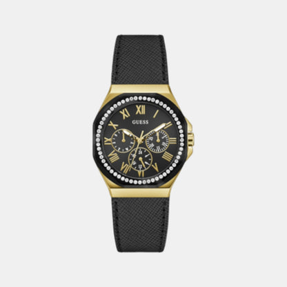 Guess Glaze Women Quartz Black Dial Multi-Function Leather Watch Gw0753L4