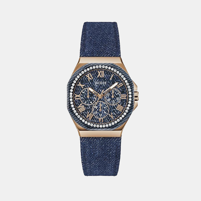 Guess Glaze Women Quartz Blue Dial Multi-Function Fabric Watch Gw0753L5