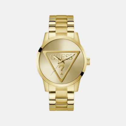 Guess Gt Badge Men Quartz Champagne Dial Analog Stainless Steel Gw0782G1