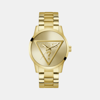 Guess Gt Badge Men Quartz Champagne Dial Analog Stainless Steel Gw0782G1