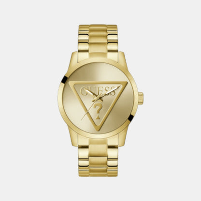 Guess Gt Badge Men Quartz Champagne Dial Analog Stainless Steel Gw0782G1