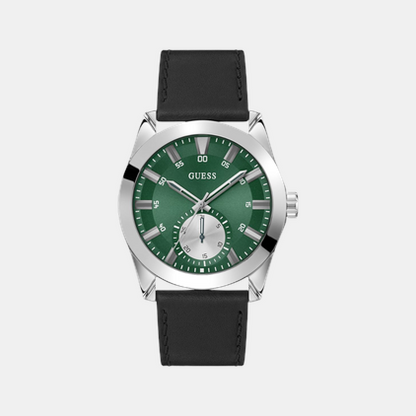 Guess Greyson Men Quartz Green Dial Analog Leather Watch Gw0793G1