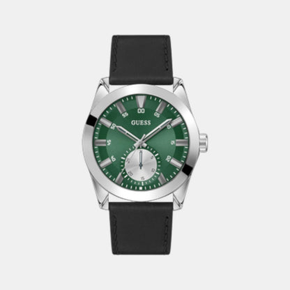 Guess Greyson Men Quartz Green Dial Analog Leather Watch Gw0793G1