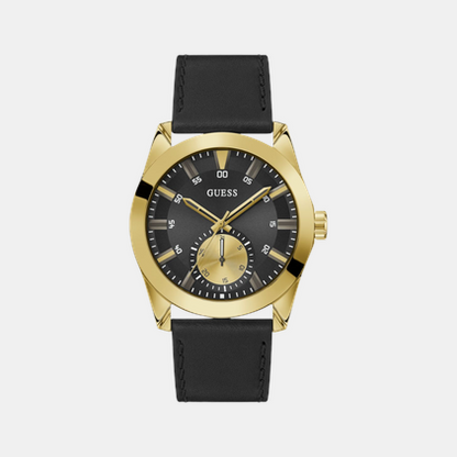 Guess Greyson Men Quartz Black Dial Analog Leather Watch Gw0793G2