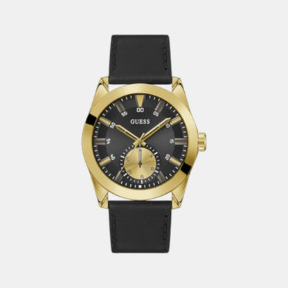 Guess Greyson Men Quartz Black Dial Analog Leather Watch Gw0793G2