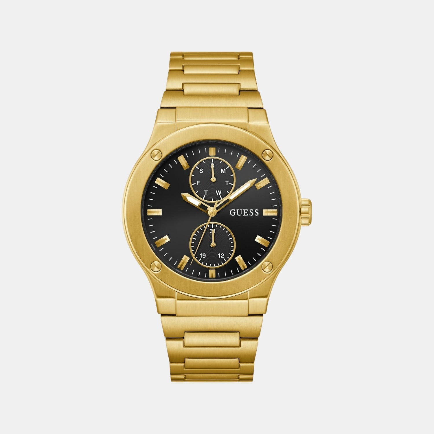 Guess Gd Jet Men Quartz Black Dial Analog Stainless Steel Gw0795G4