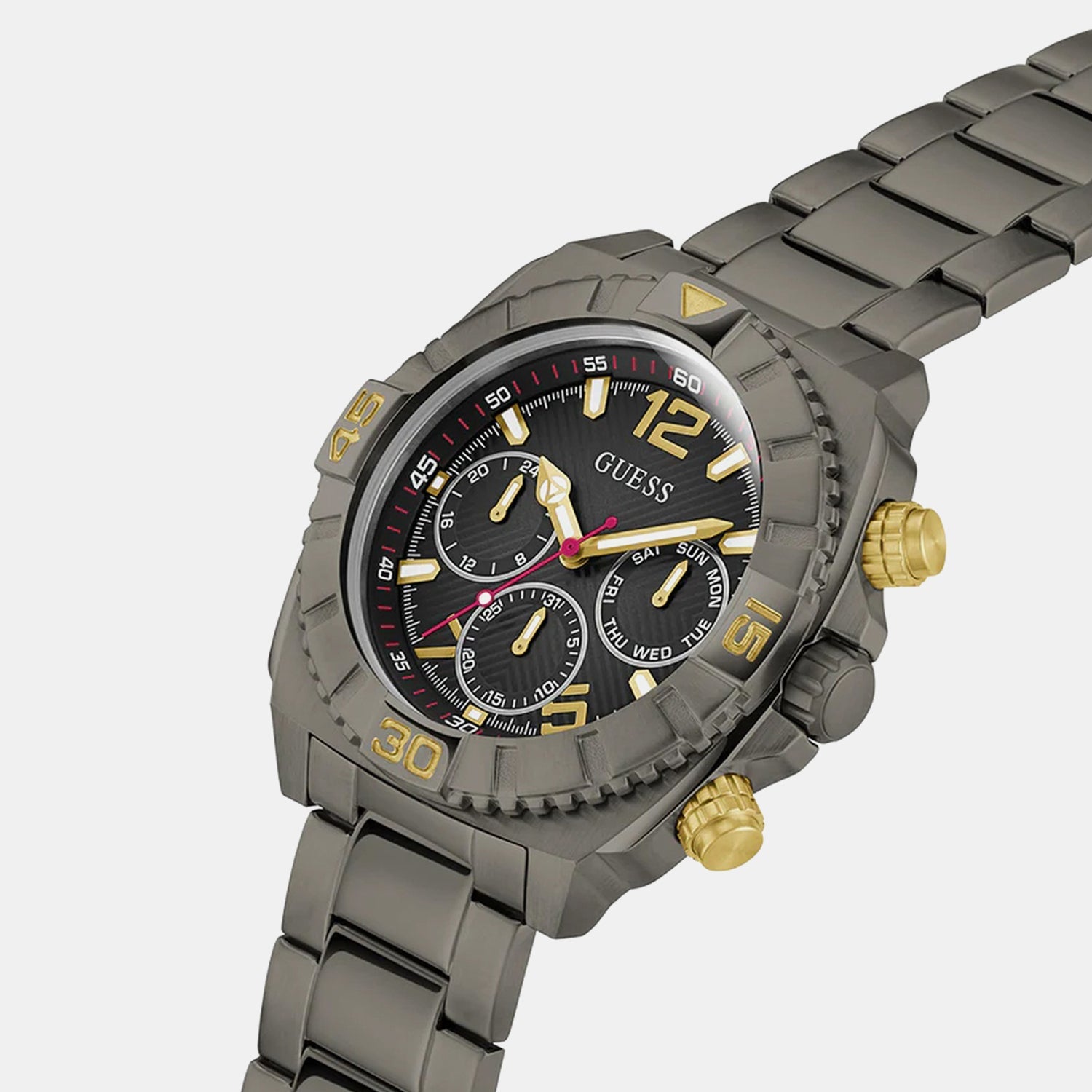Guess Gs Traction Men Quartz Black Dial Analog Stainless Steel Gw0800G2