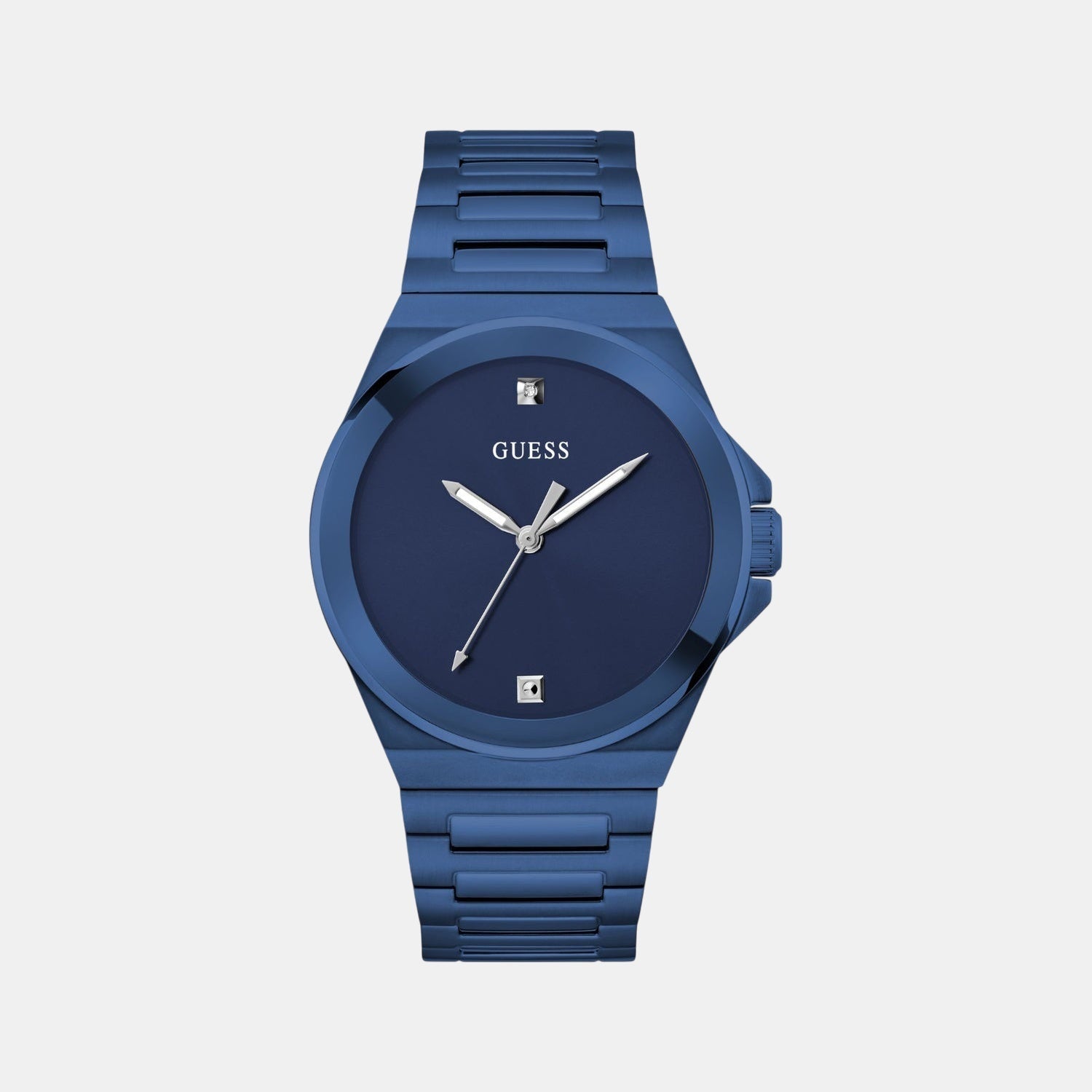 Guess Gd Vinyl Men Quartz Blue Dial Analog Stainless Steel Gw0833G1