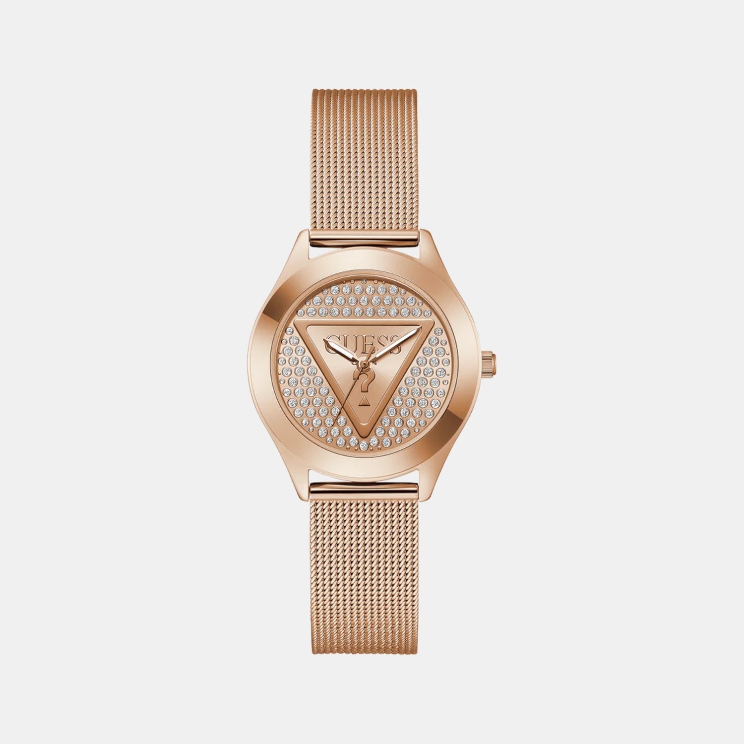 Guess Gt Glitz Plaque Women Quartz Rose Gold Dial Analog Stainless Steel Gw0835L3