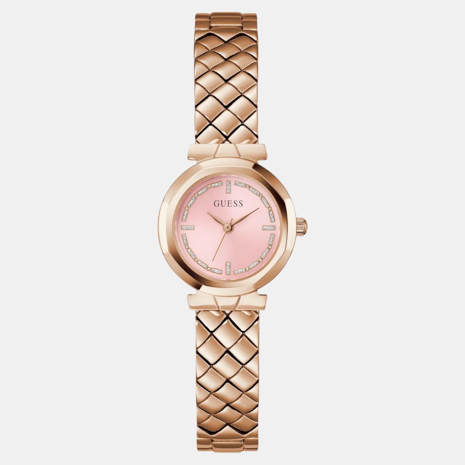 Guess Gb Mini Rumour Women Quartz Pink Dial Analog Stainless Steel Gw0839L3
