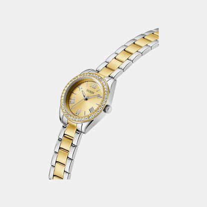Guess Gd Mini Luna Women Quartz Champagne Dial Analog Stainless Steel Gw0841L2