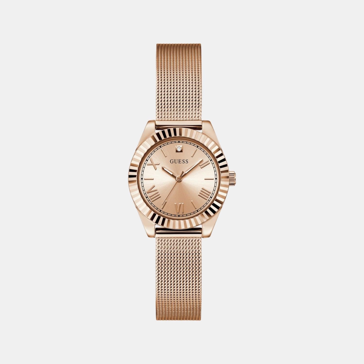 Guess Gd Mini Luna Women Quartz Rose Gold Dial Analog Stainless Steel Gw0842L3