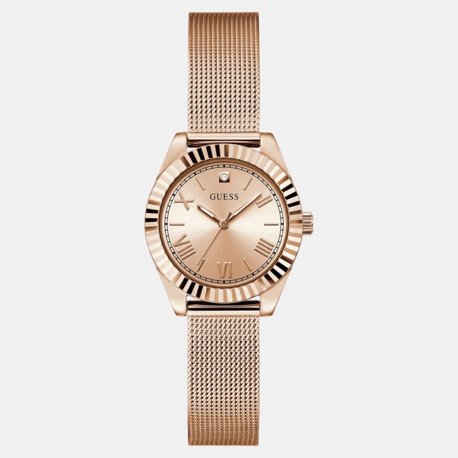 Guess Gd Mini Luna Women Quartz Rose Gold Dial Analog Stainless Steel Gw0842L3