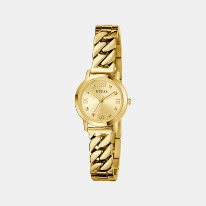Guess Gb Chime Women Quartz Champagne Dial Analog Stainless Steel Gw0867L2