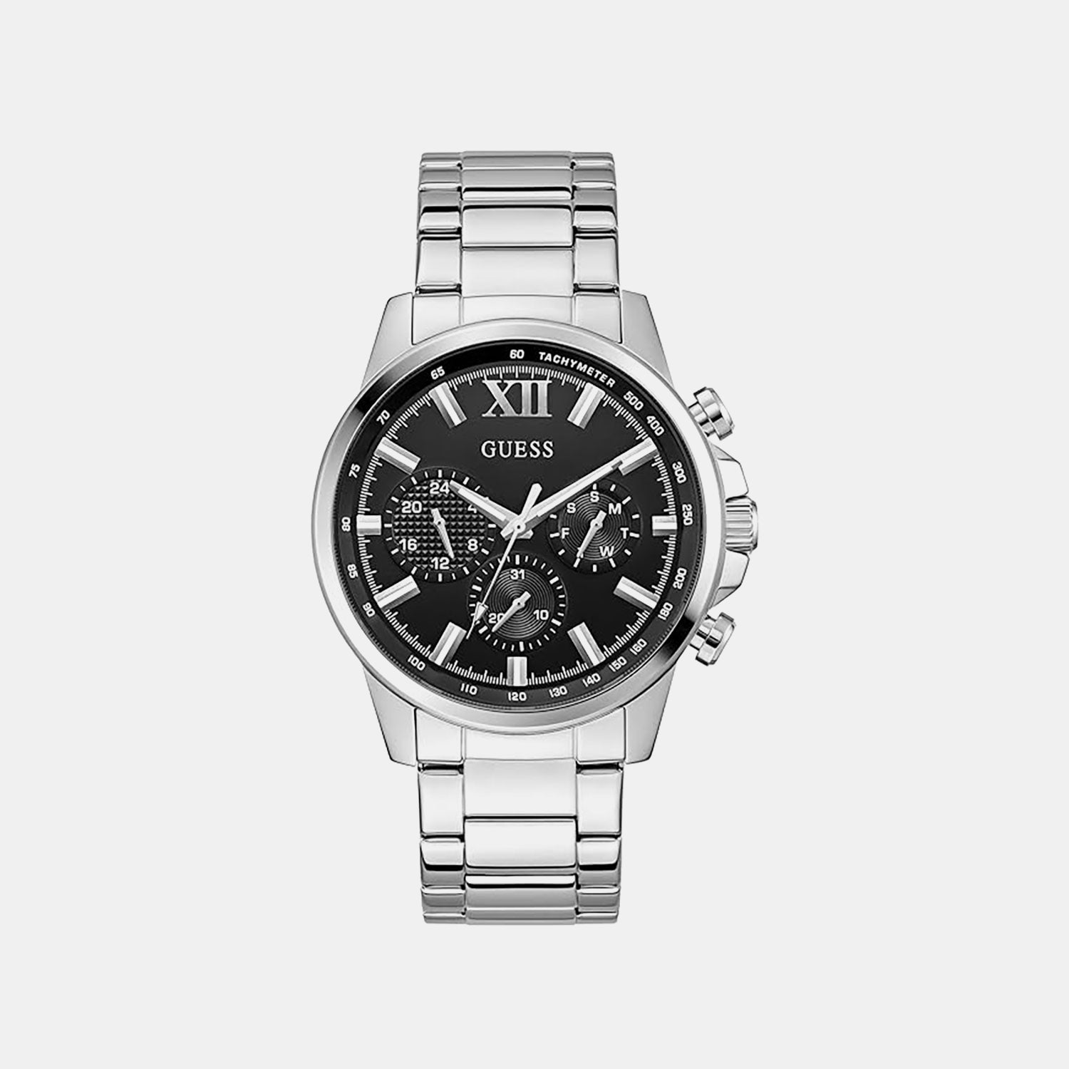 Guess Gd Walker Men Quartz Black Dial Analog Stainless Steel Gw0900G1