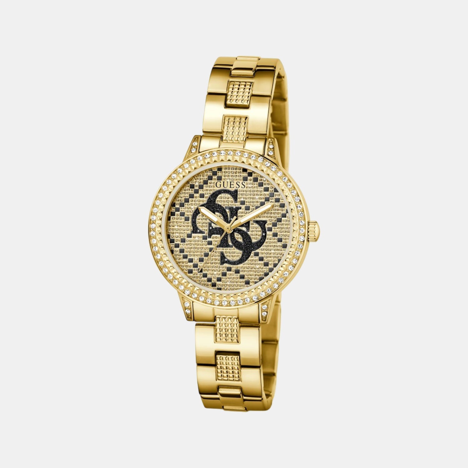 Guess Gt G Lace Women Quartz Champagne Dial Analog Stainless Steel Gw0944L2