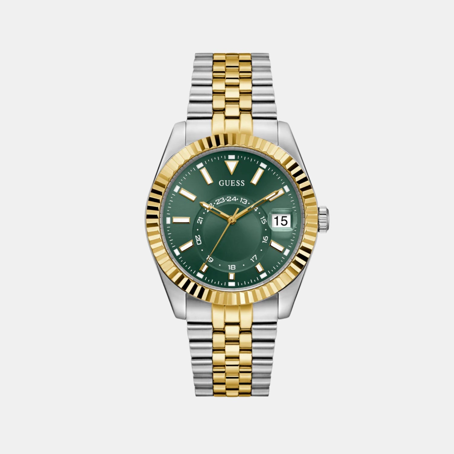 Guess Gd Jaden Men Quartz Green Dial Analog Stainless Steel Gw0977G4