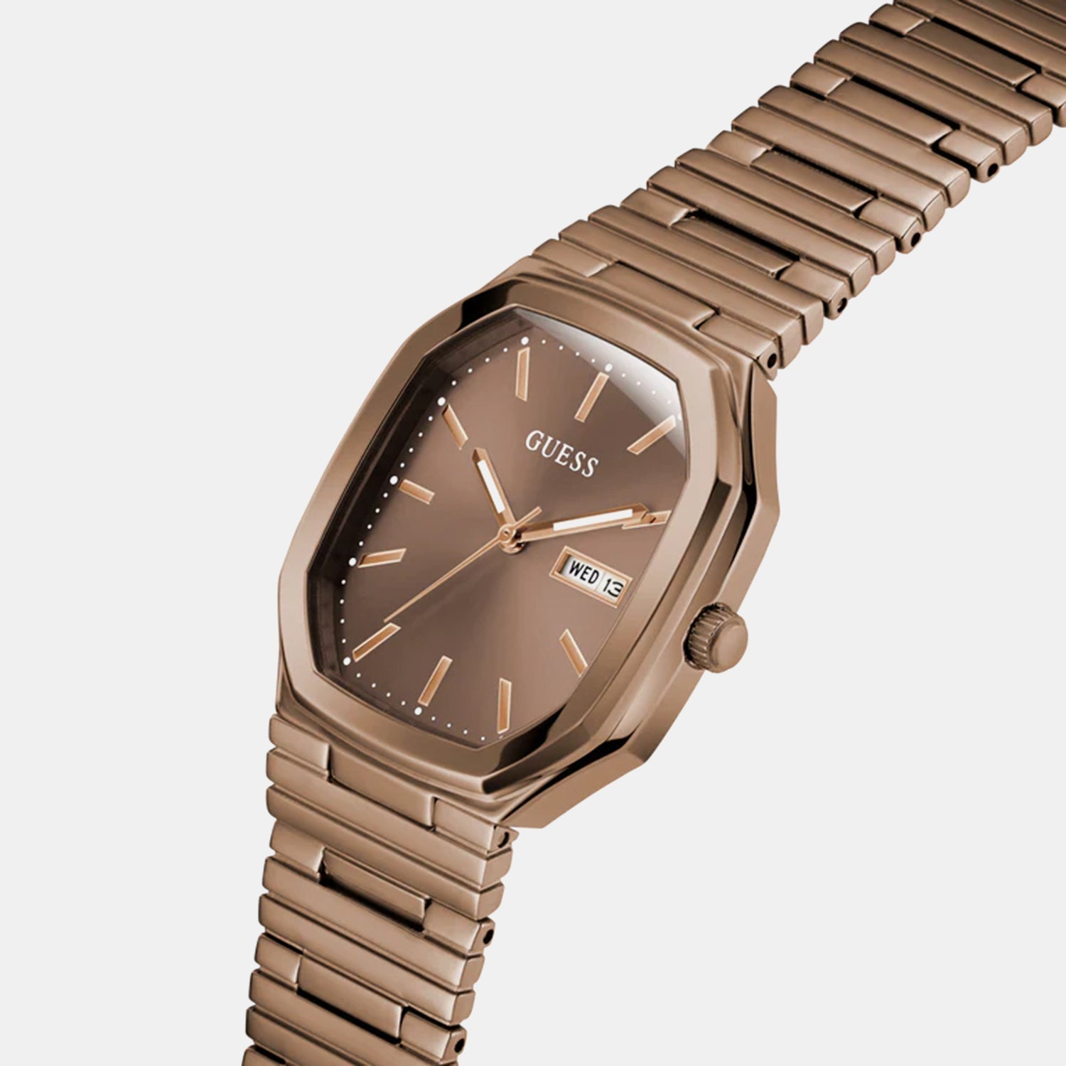 Guess Gd Oliver Men Quartz Brown Dial Analog Stainless Steel Gw0978G3