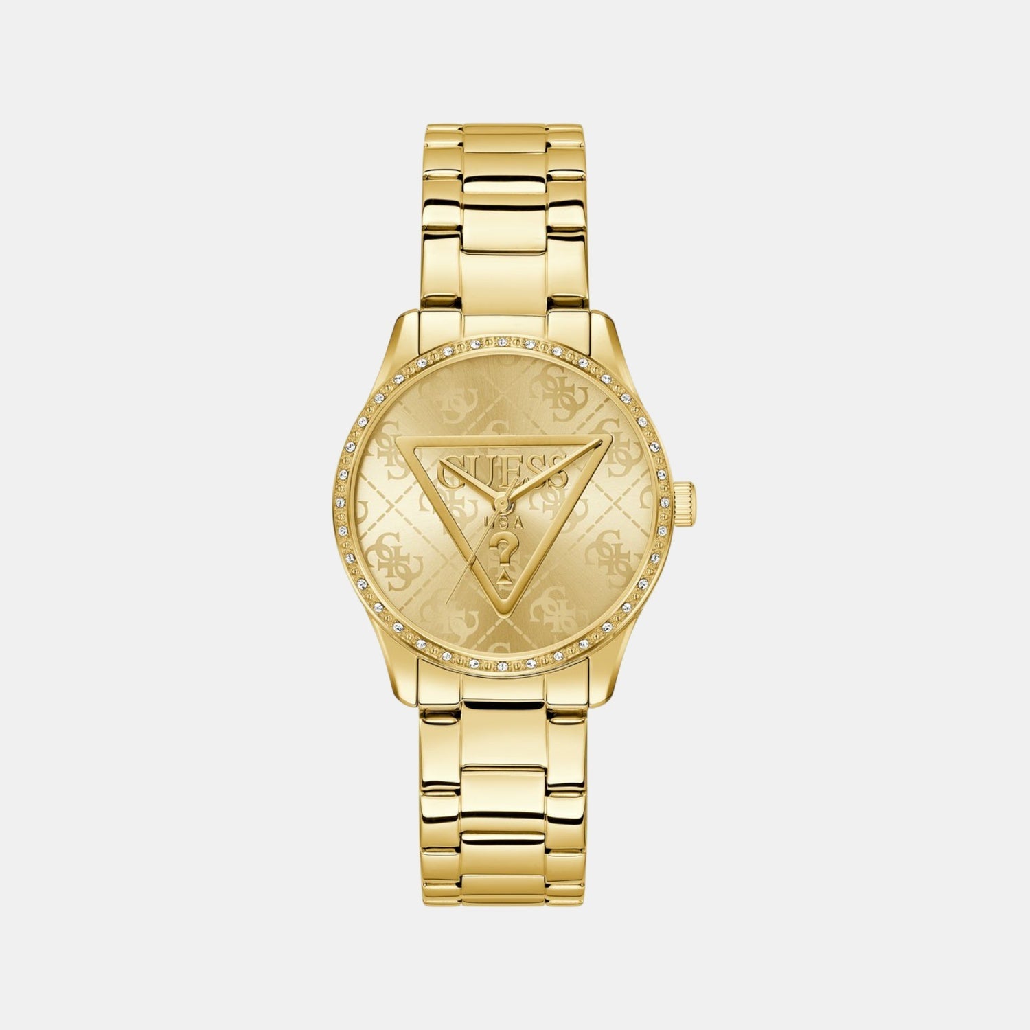 Guess Gt Roxy Women Quartz Champagne Dial Analog Stainless Steel Gw0987L2