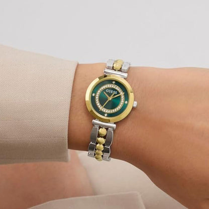 Guess Gb Leena Women Quartz Green Dial Analog Stainless Steel Gw0994L3