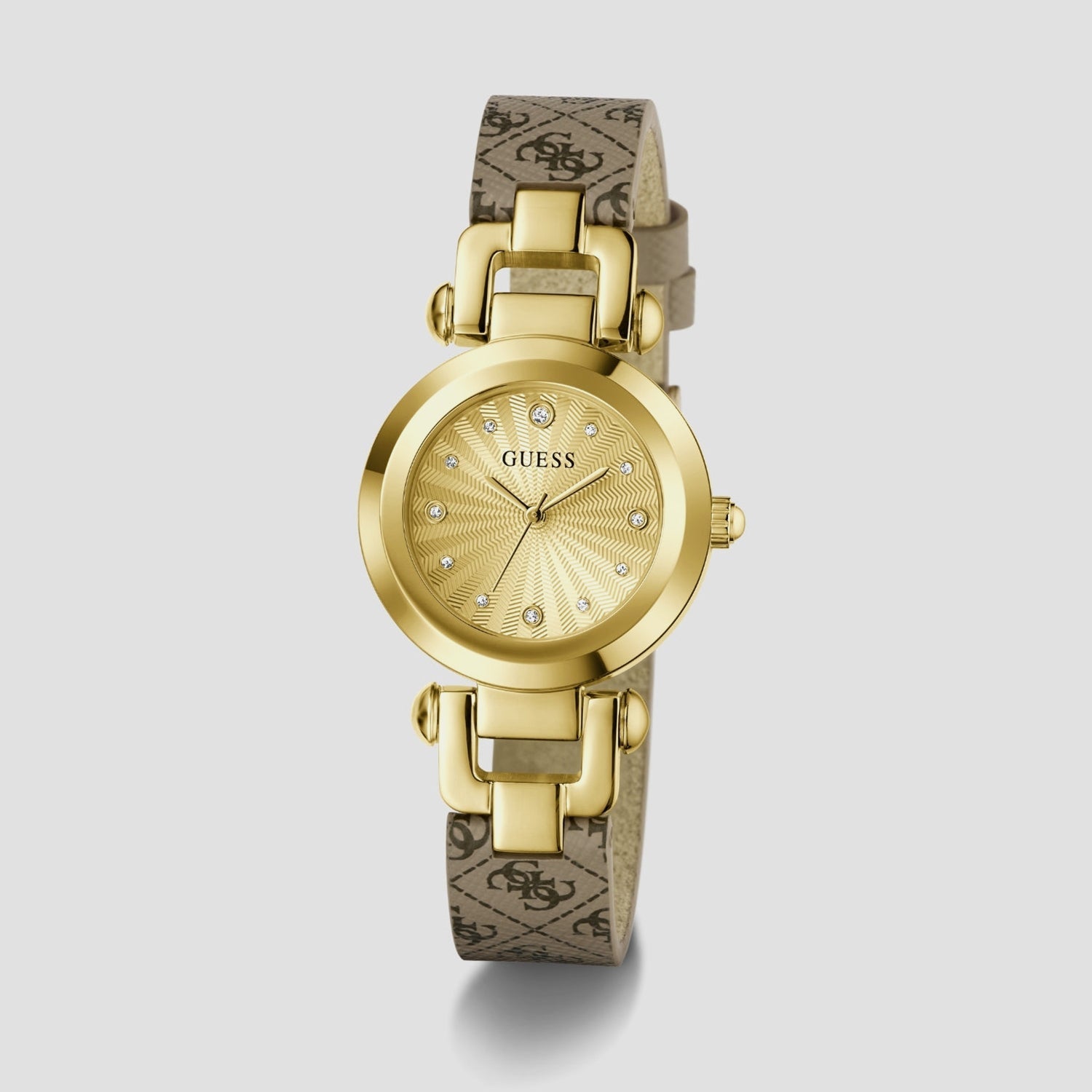 Guess Gb Ginger Women Quartz Champagne Dial Analog Stainless Steel Gw1021L2